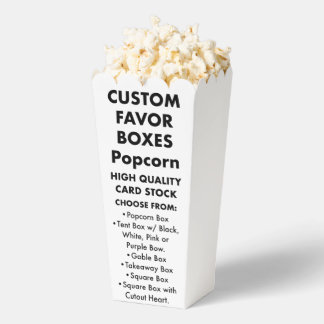 10 Custom Personalised Popcorn Favour Boxes