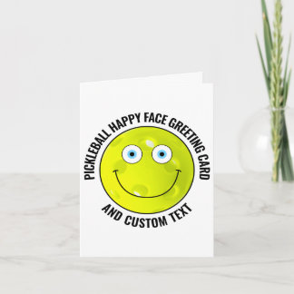 10 Custom Pickleball BLUE EYES Happy Face Greeting Card