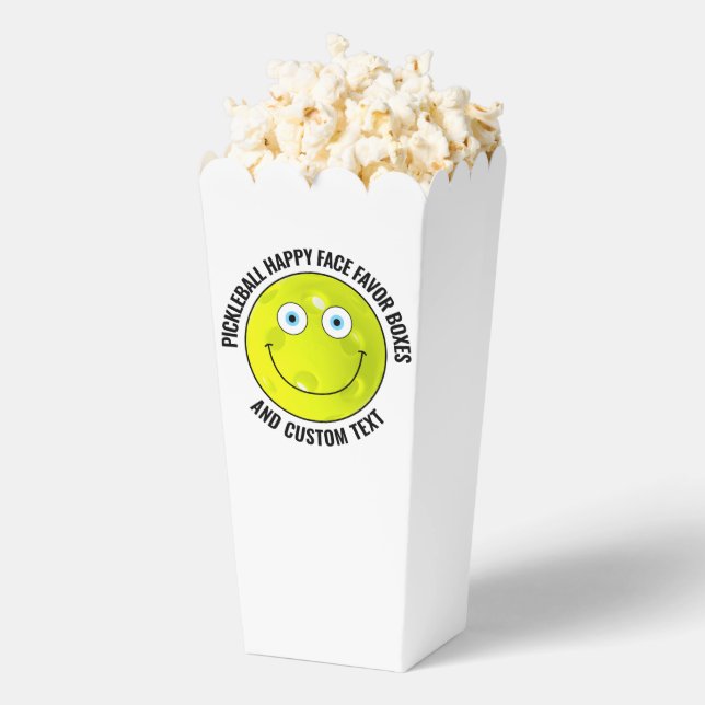 10 Custom Pickleball BLUE EYES Happy Face Popcorn Favour Box (Popped)