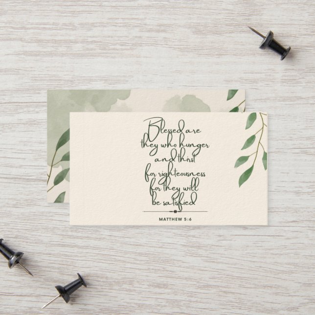 10 Days of Scripture Verse Cards | Matthew 5:6 (Front/Back In Situ)