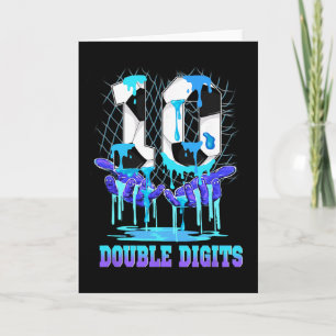10 Double Digits 10th Birthday Boy Soccer Ice Drip Card