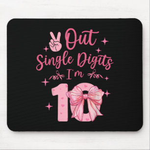 10 Double Digits 10th Birthday Coquette 10 Year Ol Mouse Pad