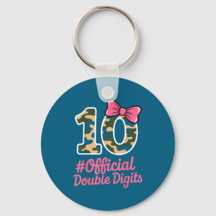 10 Double Digits Camo Pink Illustration Key Ring