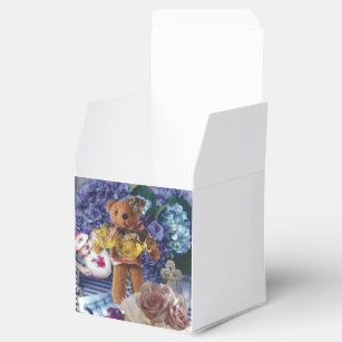 10 Favour Boxes with Antique Teddy Bear