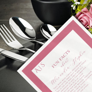 10 Fun Facts Newlyweds Couple Modern Viva Magenta Napkin