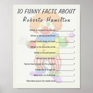 10 FUNNY FACTS PARTY GAME  FOR MEN POSTER