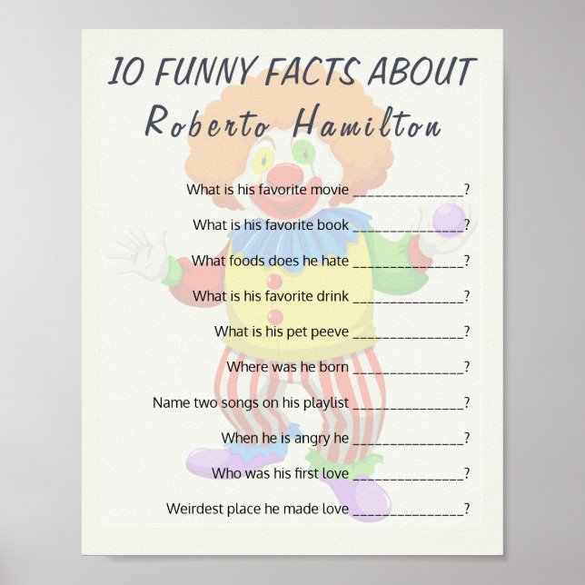 10 FUNNY FACTS PARTY GAME  FOR MEN POSTER (Front)