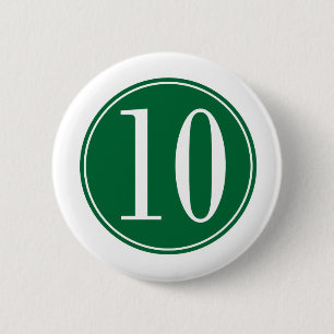 #10 Green Circle 6 Cm Round Badge
