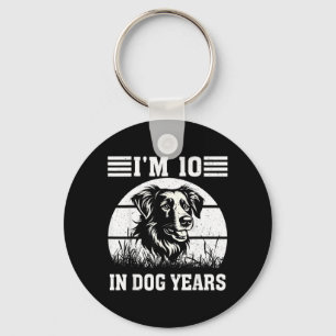 10 In Dog Years Funny 70th Birthday Dog Lover Key Ring