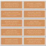 10 Individual Guest Name Address Champagne Gold<br><div class="desc">10 Individual Guest Name Address Celestial Champagne Gold Wedding Stickers features 10 stickers with your individual guest name and address on each sticker in champagne script on a golden brown background. Also perfect for Christmas and Holiday cards, party invitations, thank you cards and office mail outs. Simply edit the text...</div>