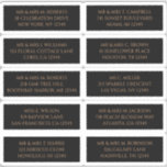 10 Individual Guest Name Address Mystical Black<br><div class="desc">10 Individual Guest Name Address Mystical Black Gold Wedding Stickers features 10 stickers with your individual guest name and address on each sticker in gold script on a black background. Also perfect for Christmas and Holiday cards, party invitations, thank you cards and office mail outs. Simply edit the text in...</div>