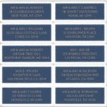 10 Individual Guest Name Address Mystical Blue<br><div class="desc">10 Individual Guest Name Address Mystical Blue Gold Wedding Stickers features 10 stickers with your individual guest name and address on each sticker in gold script on a dark navy blue background. Also perfect for Christmas and Holiday cards, party invitations, thank you cards and office mail outs. Simply edit the...</div>