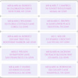 10 Individual Guest Name Address Mystical Lavender<br><div class="desc">10 Individual Guest Name Address Mystical Lavender Pink Wedding Stickers features 10 stickers with your individual guest name and address on each sticker in pink script on a pastel lavender background. Also perfect for Christmas and Holiday cards, party invitations, thank you cards and office mail outs. Simply edit the text...</div>