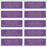 10 Individual Guest Name Address Mystical Purple<br><div class="desc">10 Individual Guest Name Address Mystical Purple Gold Wedding Stickers features 10 stickers with your individual guest name and address on each sticker in gold script on a purple background. Also perfect for Christmas and Holiday cards, party invitations, thank you cards and office mail outs. Simply edit the text in...</div>