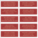 10 Individual Guest Name Address Mystical Red<br><div class="desc">10 Individual Guest Name Address Mystical Dark Red Gold Wedding Stickers features 10 stickers with your individual guest name and address on each sticker in gold script on a dark red background. Also perfect for Christmas and Holiday cards, party invitations, thank you cards and office mail outs. Simply edit the...</div>