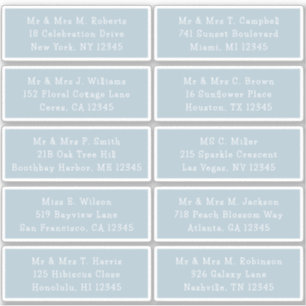 10 Individual Guest Name Address Party Wedding