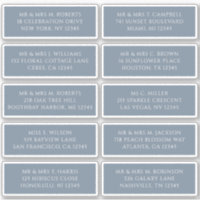 10 Individual Guest Name Address Party Wedding