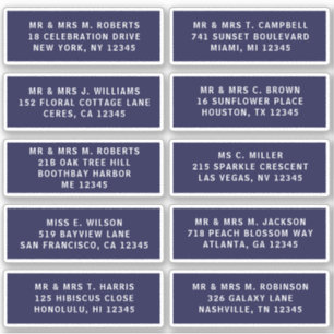 10 Individual Guest Name Address Party Wedding