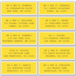 10 Individual Guest Name Address Party Wedding<br><div class="desc">10 Individual Guest Name Address Party Wedding Black Script Stickers features 10 stickers with your individual guest name and address on each sticker in black script on a gold background. Also perfect for Christmas and Holiday cards, birthday party invitations, wedding invitations, baby showers, bridal showers, thank you cards and office...</div>