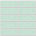 10 Individual Guest Name Address Party Wedding<br><div class="desc">10 Individual Guest Name Address Party Wedding Black Script Stickers features 10 stickers with your individual guest name and address on each sticker in white script on a green background. Also perfect for Christmas and Holiday cards, birthday party invitations, wedding invitations, baby showers, bridal showers, thank you cards and office...</div>