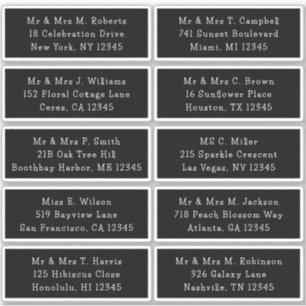 10 Individual Guest Name Address Party Wedding