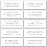 10 Individual Guest Name Address Party Wedding Sti