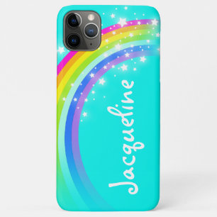 10 letter name rainbow aqua iphone case