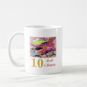 10 Lords a Leaping Cute Animals & Typography Coffee Mug