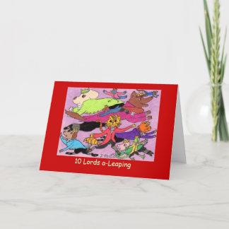 10 Lords a-Leaping Holiday Card
