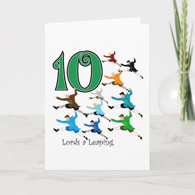 10 Lords Leaping Holiday Card (Front)