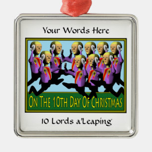 10 Lords Leaping Metal Tree Decoration