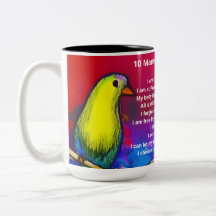 10 mantras for peace artistic waterfall birds mug