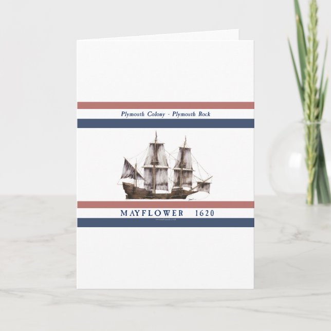 10 mayflower plymouth colony holiday card (Front)