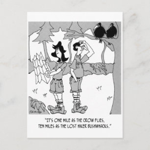 10 Miles as the Hiker Bushwhacks Postcard