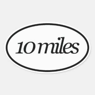 10 miles oval sticker