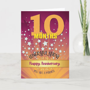 10 Months Recovery Anniversary Bold Numeral Card