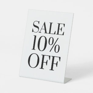 10% Off Sale Sign, Tabletop Counter Signage, Store Pedestal Sign