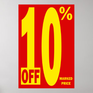 10 PERCENT OFF MARKED PRICE POSTER