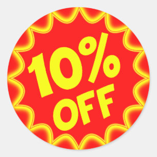 10 PERCENT OFF RETAIL LABEL