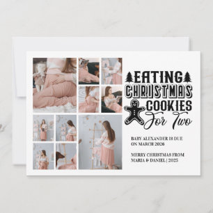 10 Photo Christmas Cookies for 2 Pregnancy  Holiday Card