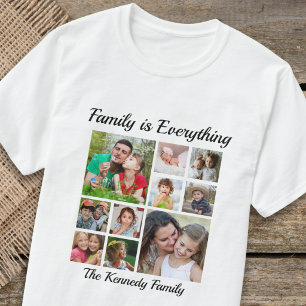 10 Photo Collage Family Name Family Is Everything T-Shirt