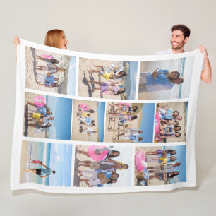 10 Photo Collage Personalised Fleece Blanket