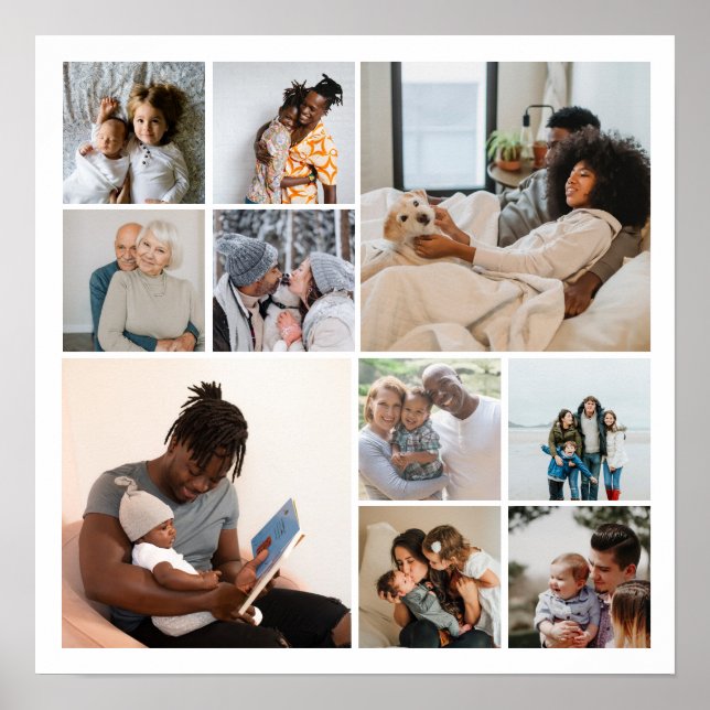 10 Photo Collage Personalised Poster (Front)