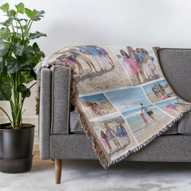 10 Photo Collage Personalised Throw Blanket (10 Photo Collage Personalized Throw Blanket from Ricaso. Make your own, add your own photographs)