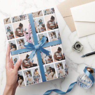 10 Photo Collage Personalised Wrapping Paper