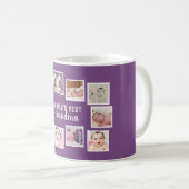 10 Photo Collage With Personalised Text Purple Coffee Mug (Front Right)