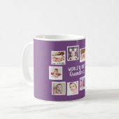 10 Photo Collage With Personalised Text Purple Coffee Mug (Front Left)