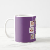 10 Photo Collage With Personalised Text Purple Coffee Mug (Left)