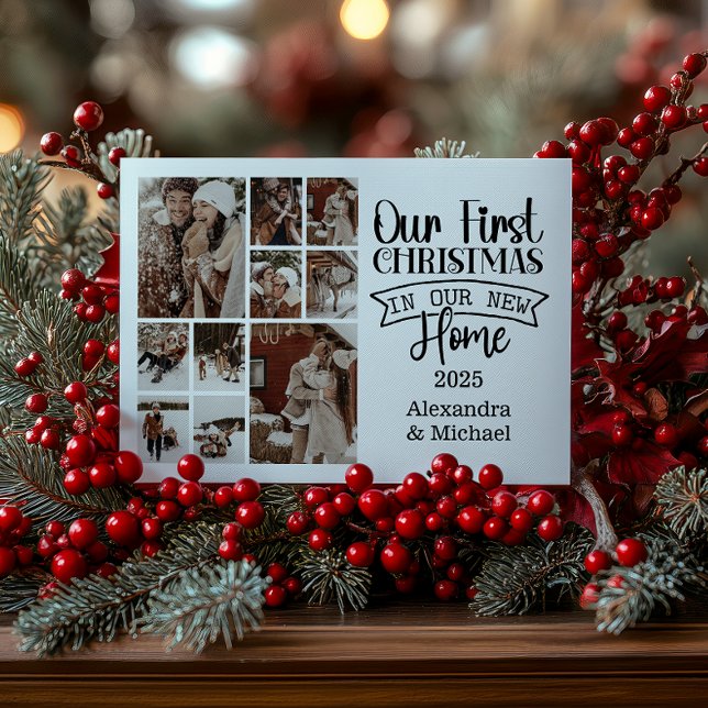 10 Photo Minimalist Christmas First Home Holiday Card (Creator Uploaded)