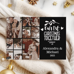 10 Photo Minimalist First Christmas Together Holiday Card